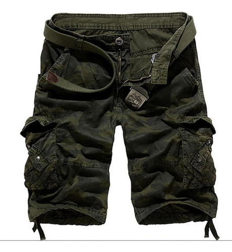 Pantalones Cortos Cargo De Combate Para Hombre, Camuflado