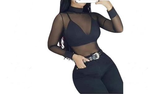 Body Blusa Transparente Para Dama