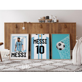 Set X3 Cuadros Fútbol Con Tu Equipo Personalizado 33 X 43 Cm