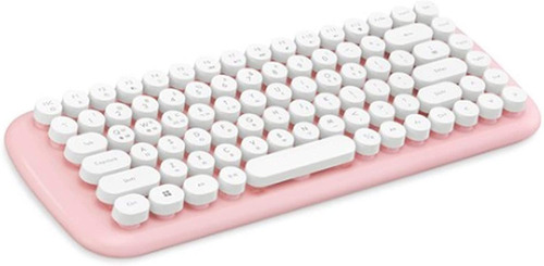 Mini Teclado Inalambrico Rosa Blanco Coreano / Ingles