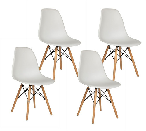 Set De 4 Sillas Holly Estilo Eames Varios Colores