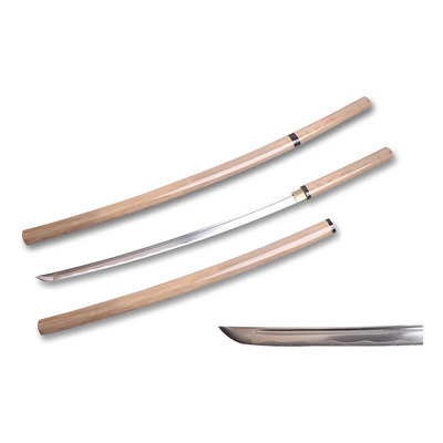 Katana Forjada A Mano Shira Saya Madera Natural Acero 1045 | Meses sin interés
