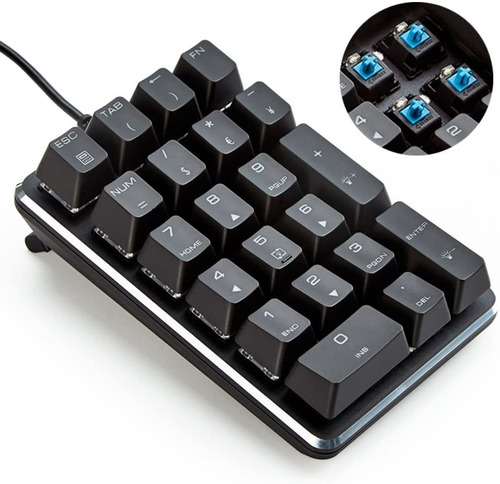 Teclado Numerico Mecanico Por Cable Usb | Negro / Iluminado