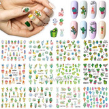 Stickers Para Uñas - Cactus Suculentas - Decoración Nail Art