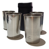 Set 4 Vaso Taza Acero Inoxidable Acampar Trekking Outdoor