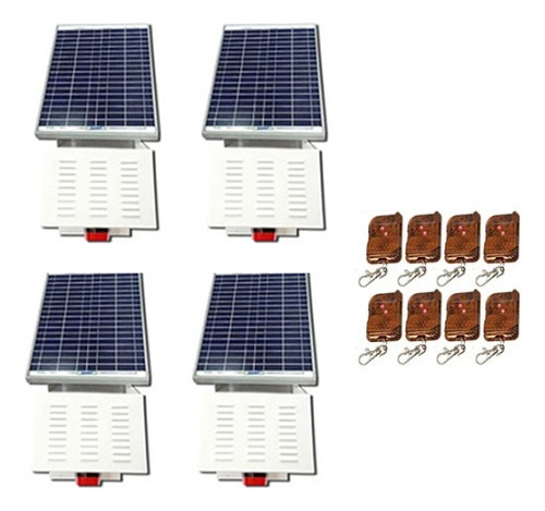 Pack 4 Alarma Comunitaria 30w Solar Y 8 Controles + Envio