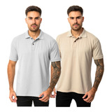 Kit 2 Camisas Masculinas Polo Piquet Casual Elegance