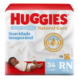 Huggies Natural Care Fralda Descartável Infantil Recém Nascido Pacote 34 Unidades