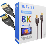 Cabo Hdmi 8k 2.1 Para Tv Banhado A Ouro 2m 48gbps