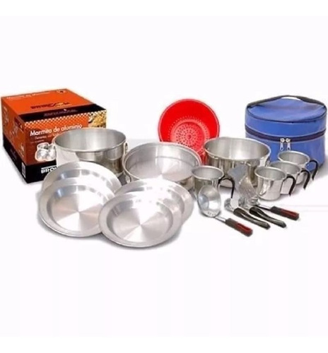 Marmita Set De Cocina Broksol P/4 Personas De 17 Piezas