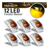 Partsam 6 Luces Rectangulares Cromadas De 4.0 in Y 12 Led Ám