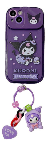 Funda Kuromi Silicona Con Espejo Colgante Para iPhone .