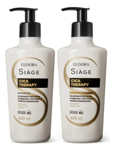  Kit Siàge Cica-therapy: Shampoo + Cond. 400ml - Recuperação