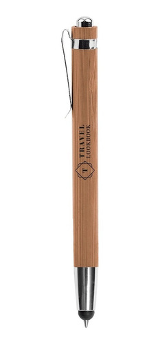 Bolígrafos Personalizados Touch Bambu Con Logo 50 Unidades