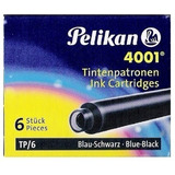 Cartucho Para Caneta Tinteiro Azul Preto Pelikan 4001 Tp/6
