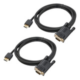 Femoro Hdmi A Vga 2 Unidades, Cable Hdmi A Vga De 6 Pies Mac