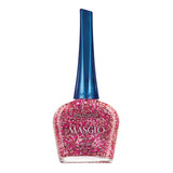 Esmalte Tradicional Glitter Brillo Rosa Masglo