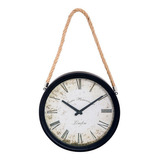 Reloj De Pared Estilo Antiguo Vintage 30cm Marco Metal Soga 