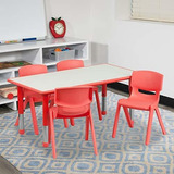 Mesa De Actividades Ajustable Con Sillas (flash Furniture)