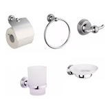 Kit De Accesorios Para Baños 5 Piezas Metalico Toallero Set 