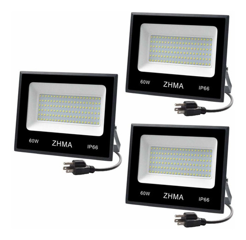 Zhma 3 Pack 60w Led Luz De Inundación Foco Exterior Luz De T