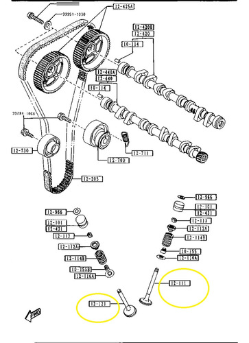 Valvulas Admision Y Escape Mazda 626 / Mazda B2000 Foto 3