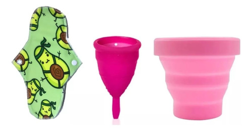 Copa Menstrual Fleurity + Toallita + Vaso Esterilizador