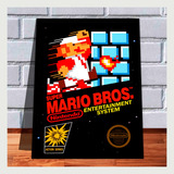 Quadro Decorativo A4 25x33 Nintendinho Super Mario Bros Nes