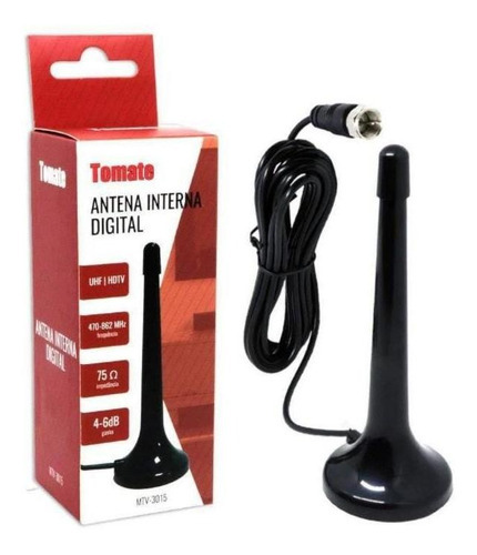 Antena Tv Digital Tomate Uhf Vhf Interna Premium Cabo 3 Mts