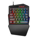 Teclado Gamer Una Mano Retroiluminado Rgb Conexion Usb