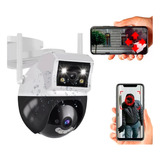 Camara Giratoria Wifi De Seguridad Doble Lente Para Exterior