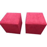 Puff Cubo 40x40 Chenille Colores A Eleccion