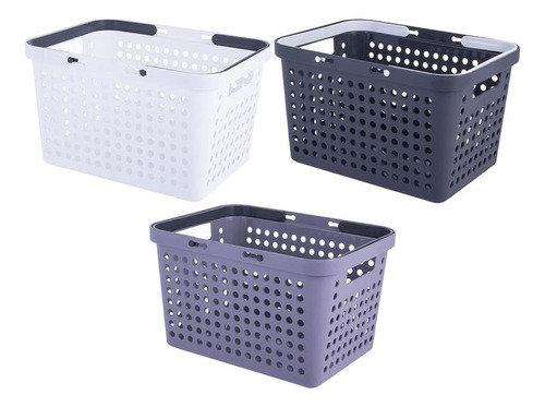 Canasta Caja Organizador Cesta Almacen Plastico 35x26cm 2pzs