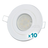 Pack X10! Spot Led Embutir Circular Plastico + Dicro Led 7w
