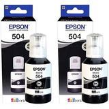 Kit De 2 Tintas Epson T504 Color Negro