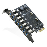 Tarjeta De Expansin Usb 3.0 Pci-e De 7 Puertos, Riitop Pci-e