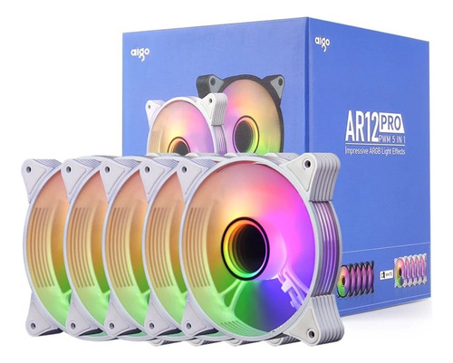 Cooler Fan Aigo Ar12 Pro Argb + Pwm  5 Fans Infinity 