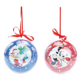 Enfeite Kit 2 Bolas Natal Acrílicas Turma Mickey Disney 12cm