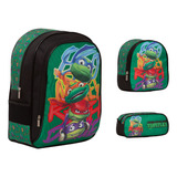 Kit Mochila Infantil Tartarugas Ninja Desenho Costa Toys 2u