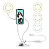 Ring Light Suporte Celular Selfie Luminaria Abajur Youtuber Cor Da Estrutura Branco