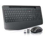 Teclado Y Mouse Inalmbricos, Combo Ergonmico De 2.4 Ghz Inal