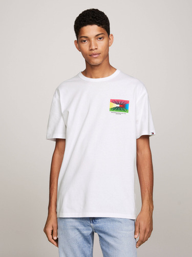 Playera Blanca De Hombre Con Logo Gráfico Tommy Jeans