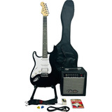 Kit Guitarra Eléctrica Zurda Deviser Lg1lh Bk + Amplificador