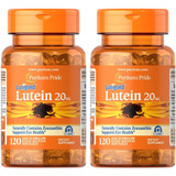 Luteína 20 Mg Puritans Pride 120 Cápsulas Gelatinosas Kit 2