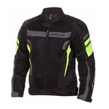 Campera Moto Cordura Nine To One 4s Negro Fluo