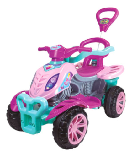 Carrinho De Passeio Infantil Quadriciclo Pedal Empurrar Bebe