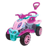 Carrinho De Passeio Infantil Quadriciclo Pedal Empurrar Bebe