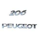 Kit Insignia Emblema Peugeot Numero 206 Palabra Peugeot 