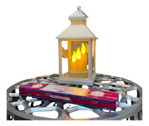 Farol 22 Cm Con 3 Velas Led Fanal Zen A Pila Importado 