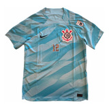 Camisa Goleiro Cassio Corinthians Nike Azul 700 Jogos M